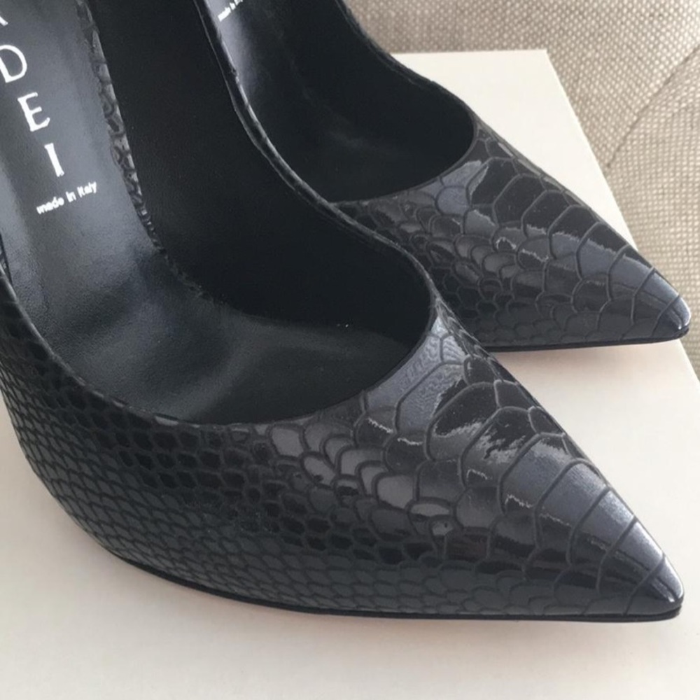 Casadei Black Blade-Python Print Pumps - image 2